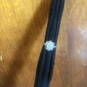 925 sterling silver flower cz women’s ring size 8